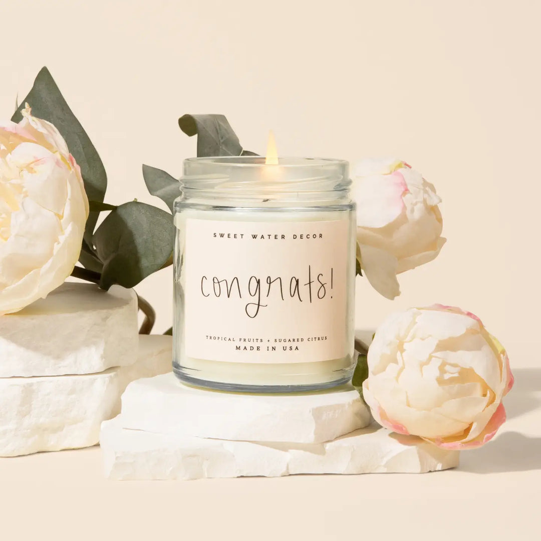 Congrats! 9 oz Soy Candle - Home Decor & Gifts