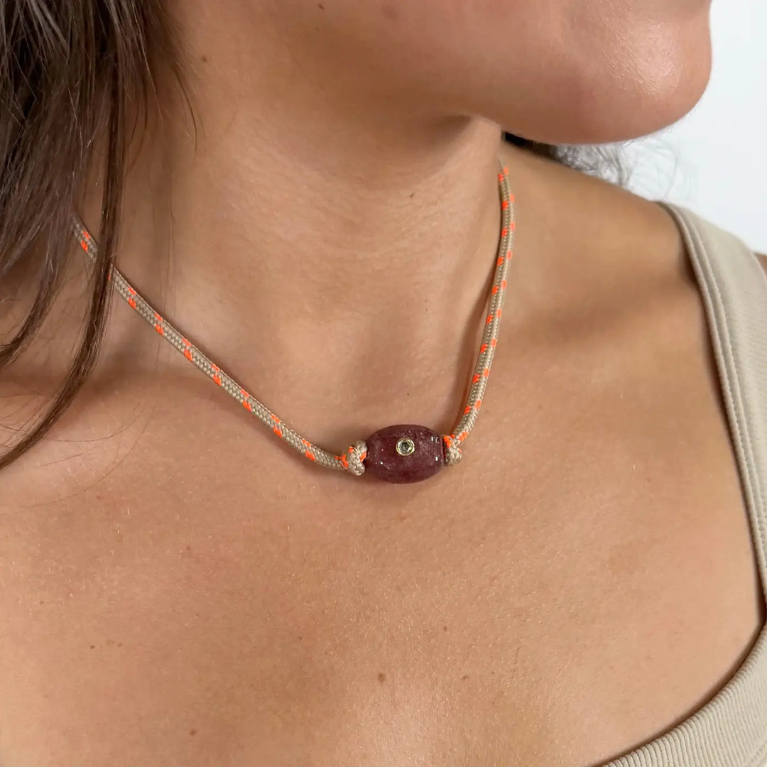 Tan Presley Rope Necklace : Hypoallergenic and Water Resistant