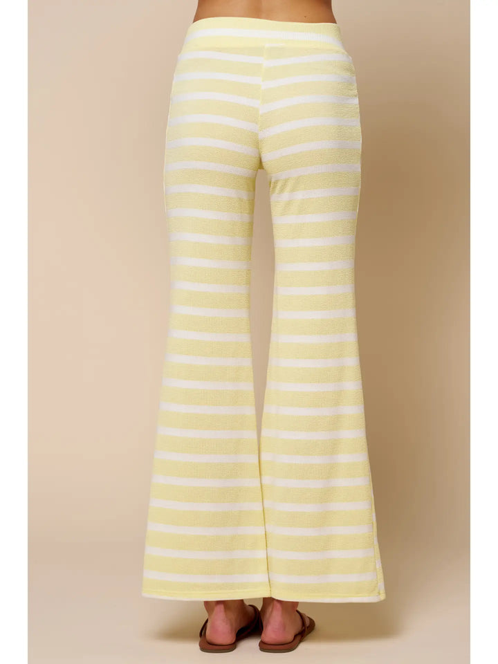 Striped High-Waisted Flare Pants