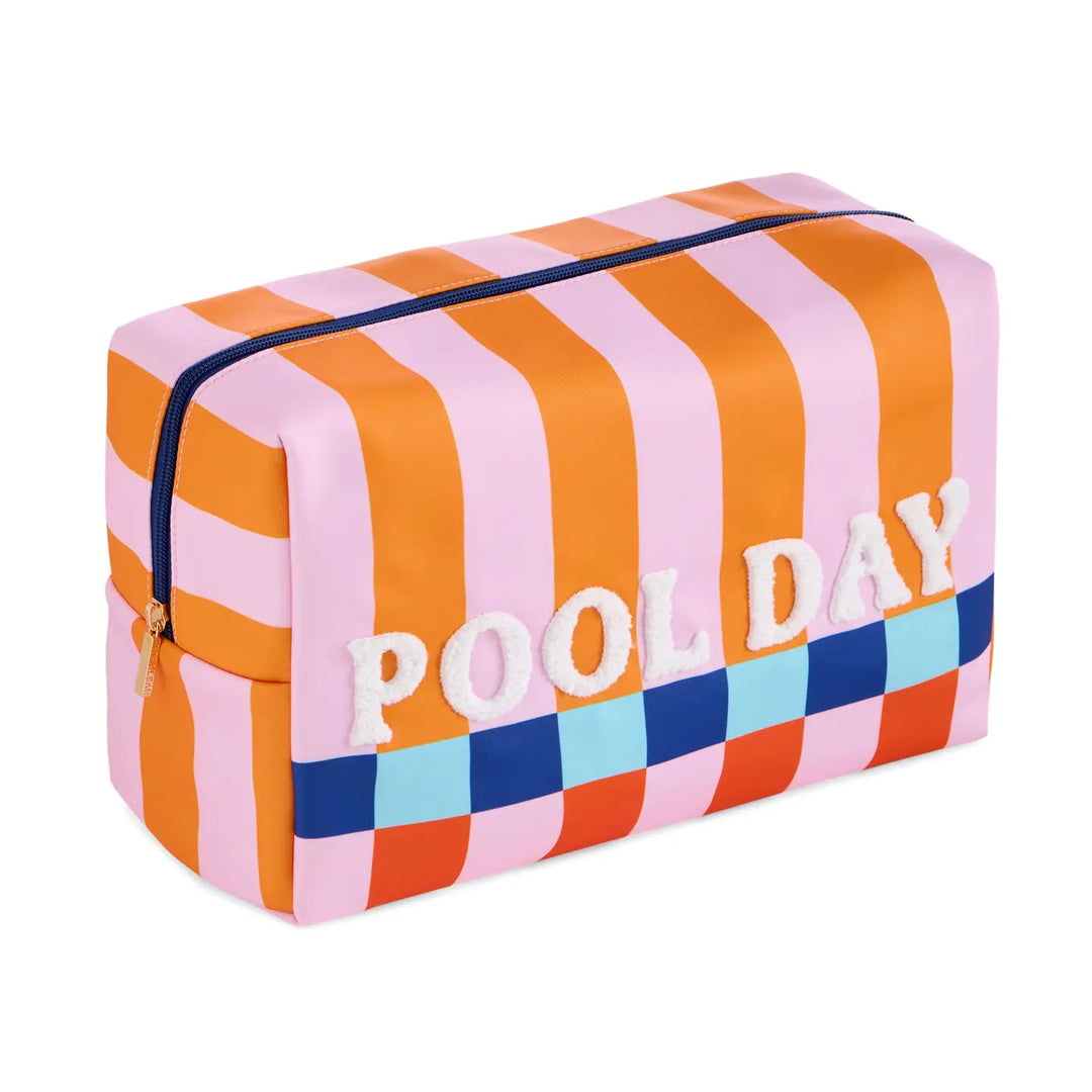 "Pool Day" Oversized Zip Pouch,Multi
