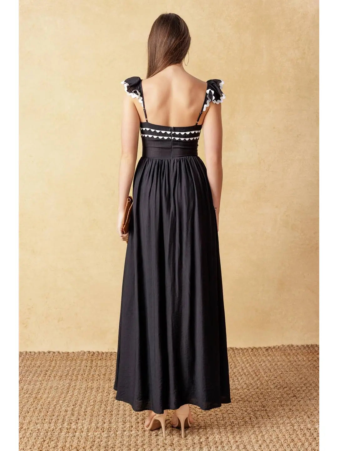 Contrast Woven Maxi Dress