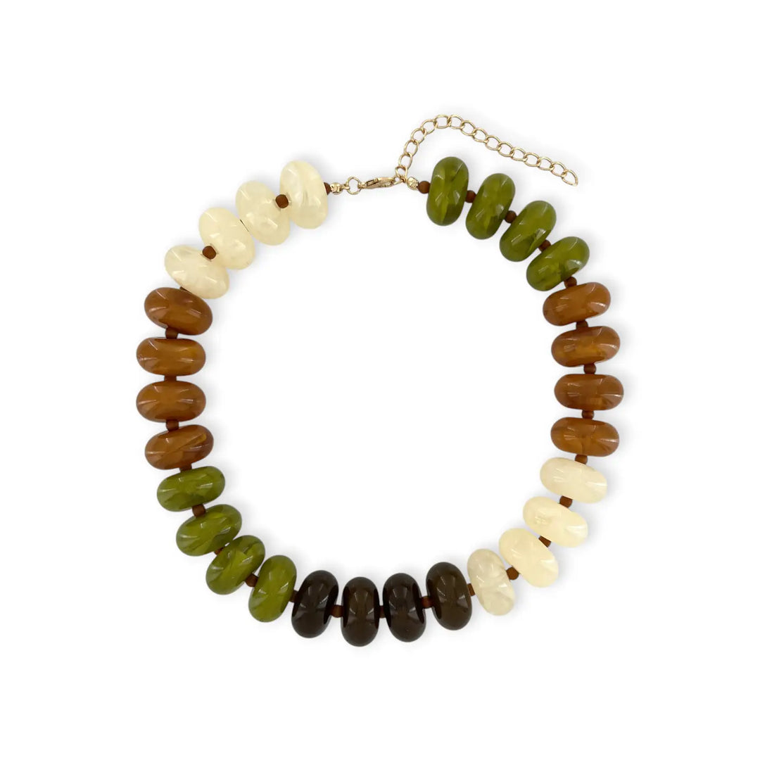 Fall White Multicolor Beaded Necklace