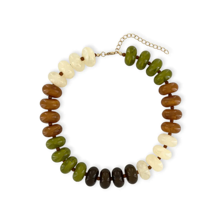 Fall White Multicolor Beaded Necklace