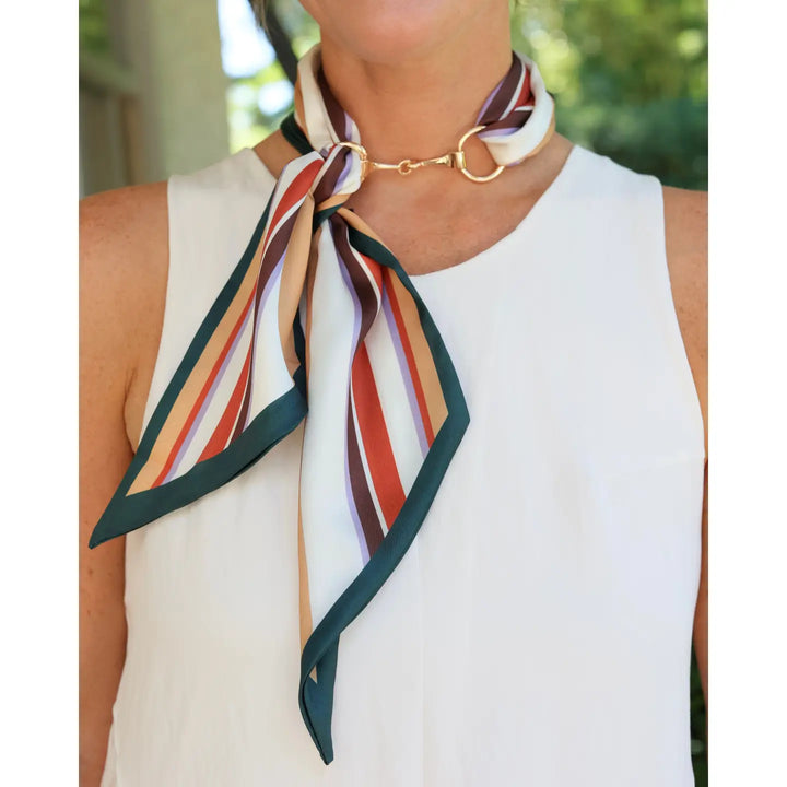 Henley Horsebit Buckle Scarf Necklace Multi