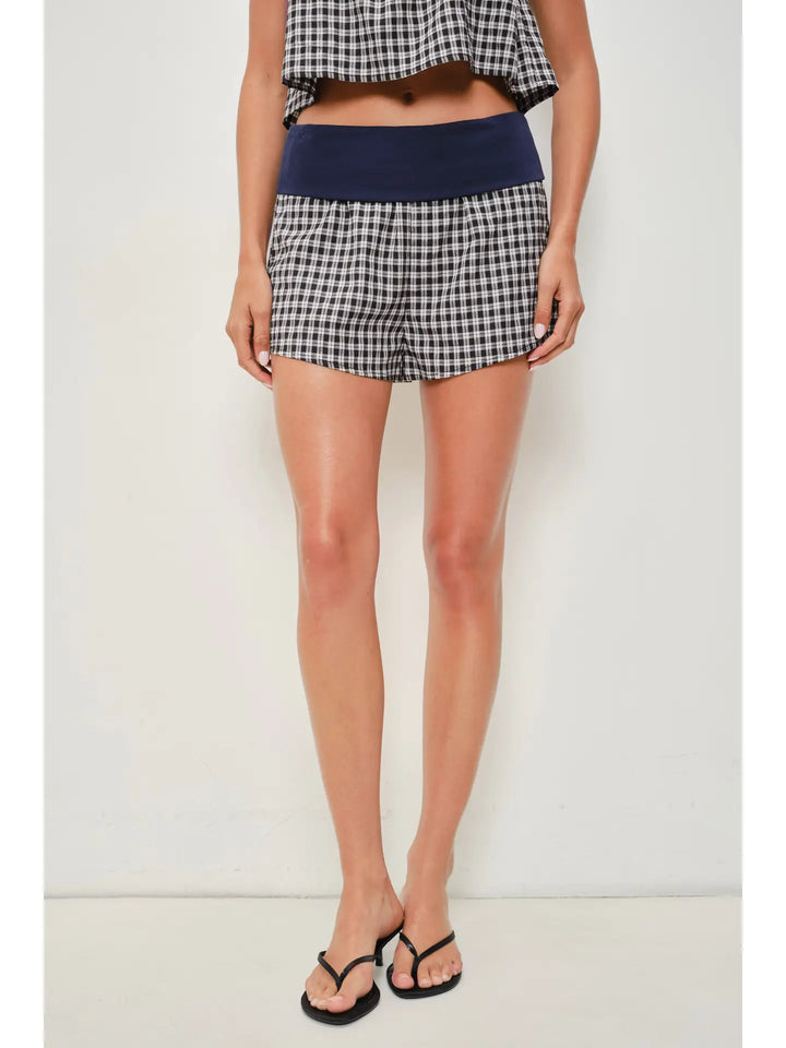 Deanna Gingham Contrast Shorts