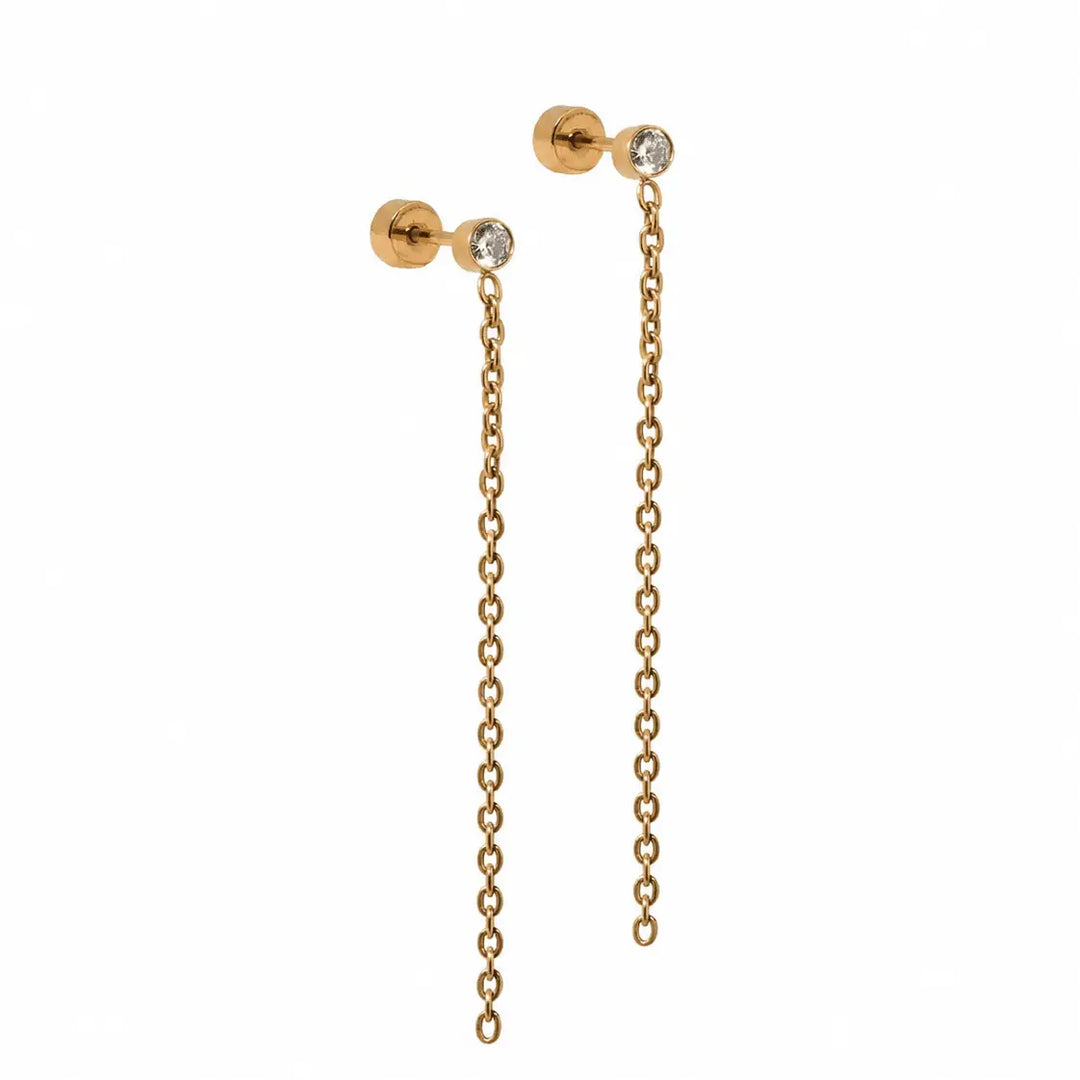 Screwback Stud Earrings - Darby Duster Gold