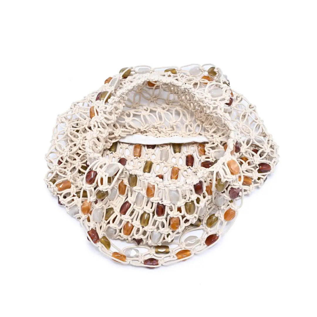 Asher Beaded Stone Tote Bag