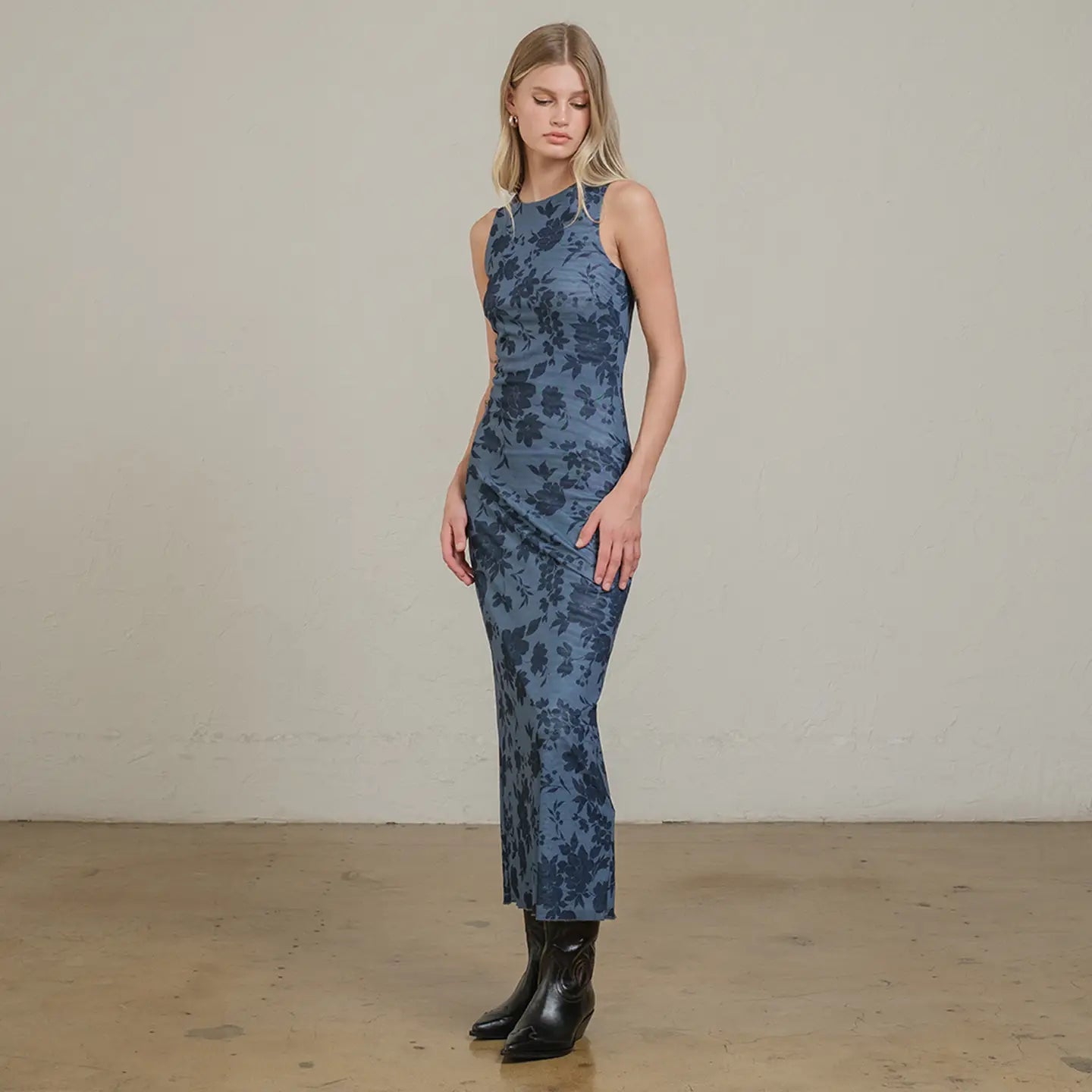 Midnight Bloom Mesh Dress