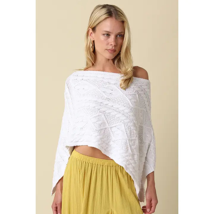 Margo Textured Knit Poncho Top
