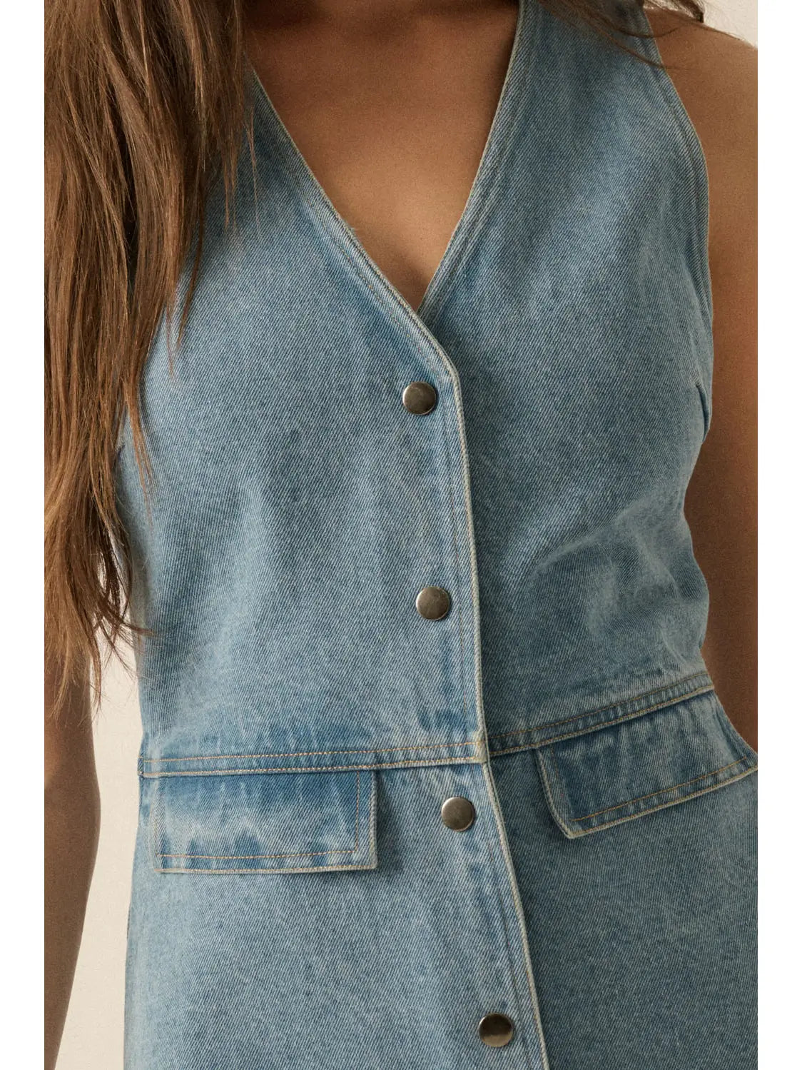 Denim Vest Sleeveless Romper