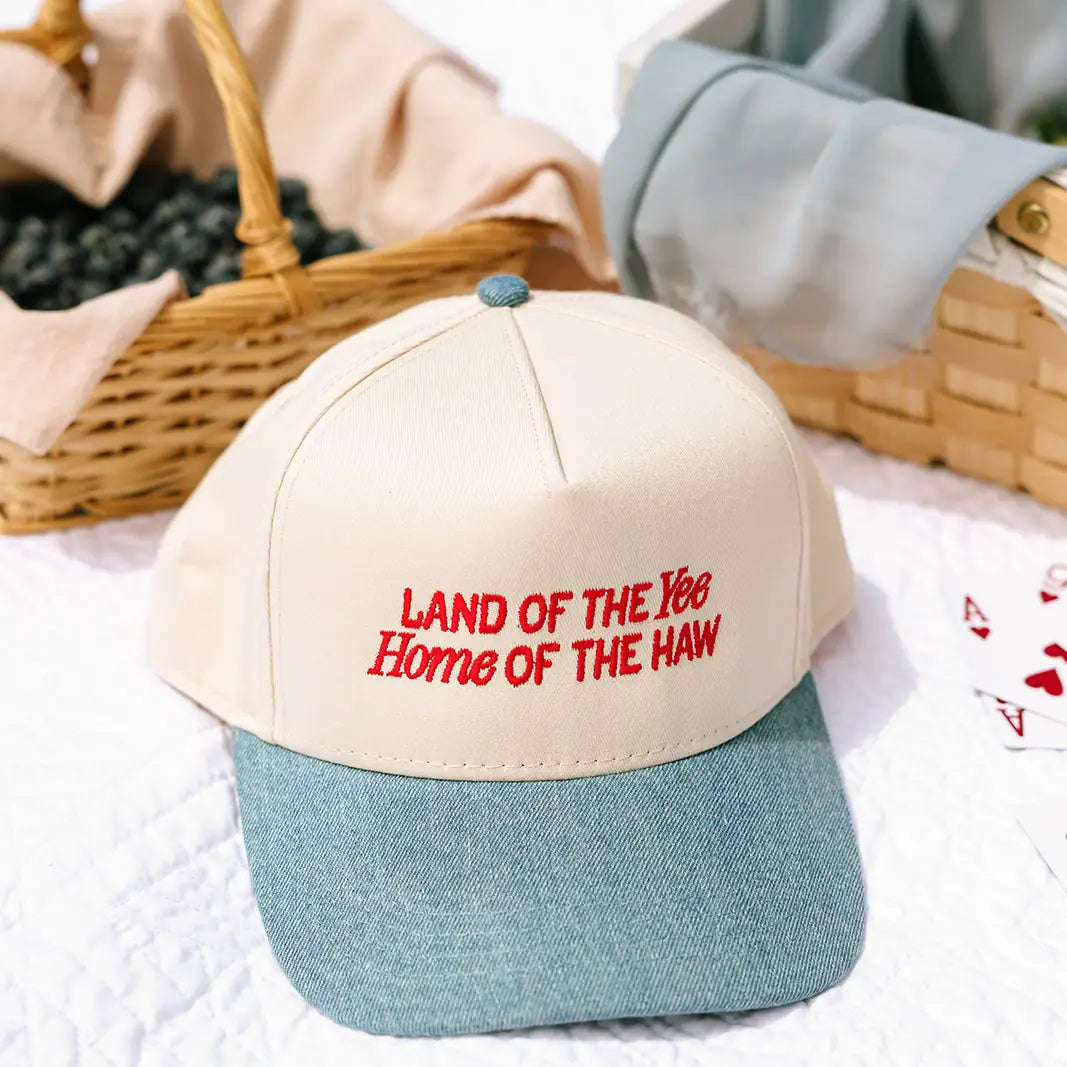 Land of the Yee Home of the Haw Denim Brim- 4th of July Hat