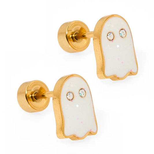 Screwback Stud Earrings - Ghost