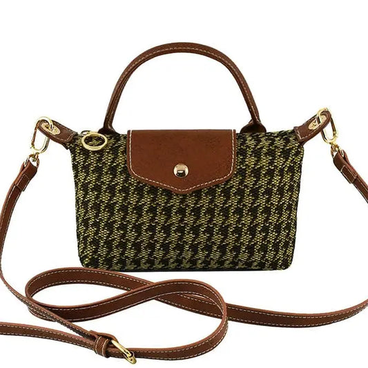 Houndstooth Mini Crossbody Bag