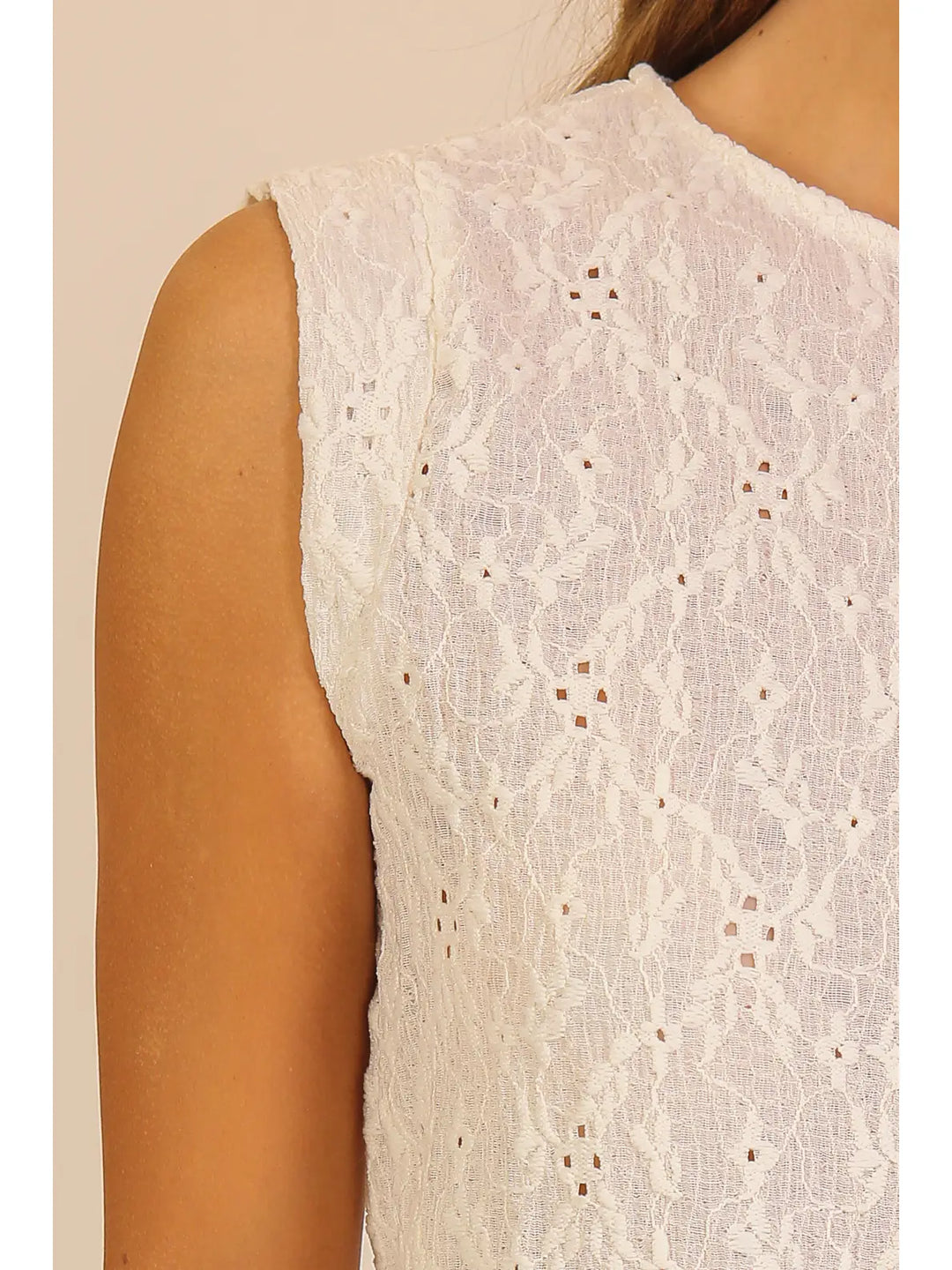 Lace Eyelet Sleeveless Shell Top