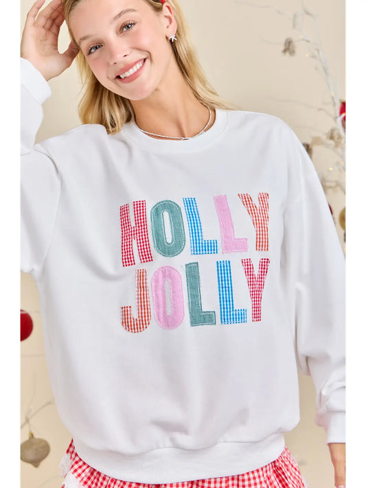 Holly Jolly Multicolor Gingham Pullover