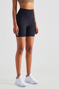 Black Ribbed Biker Shorts