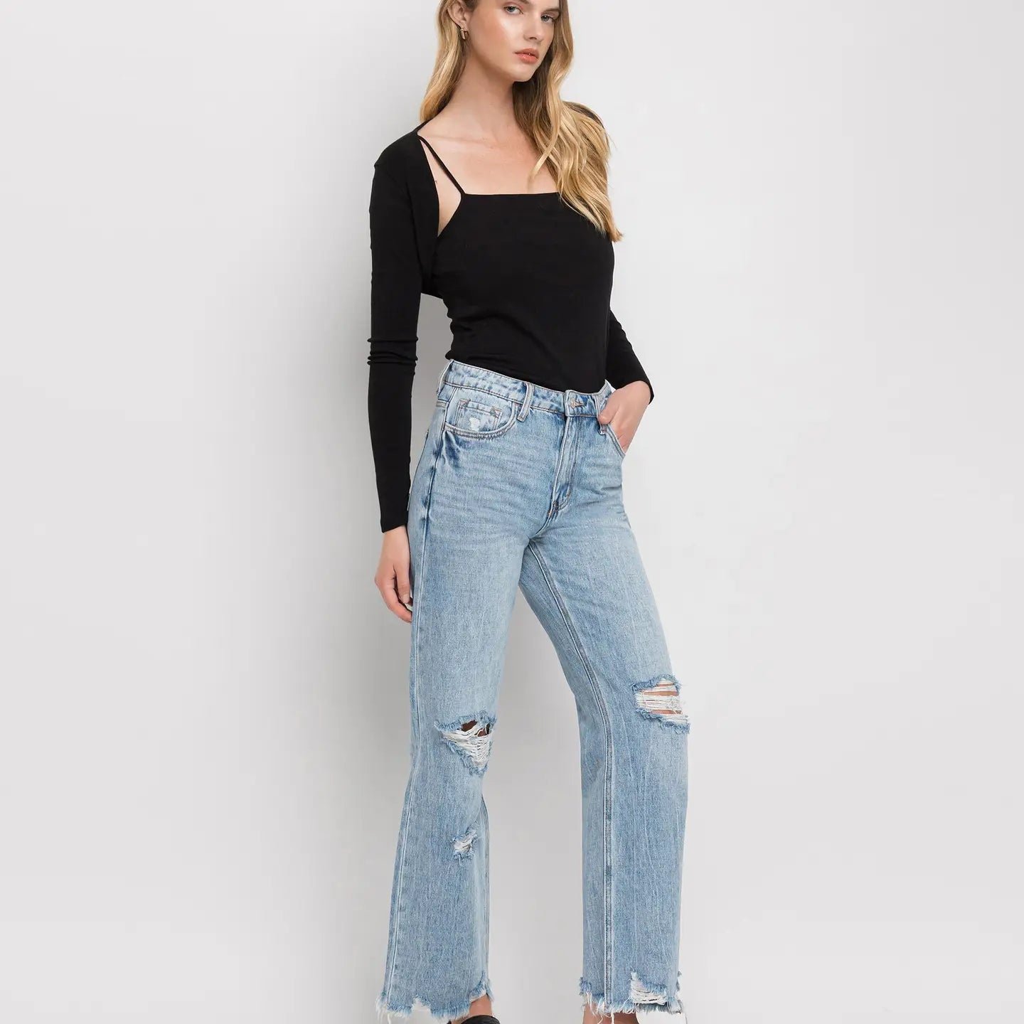 90's Vintage Super High Rise Flare Jeans