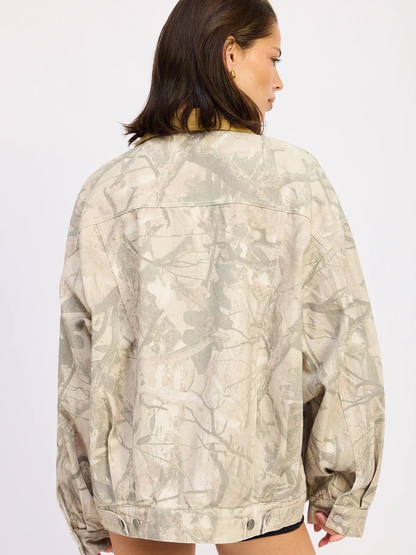 Wooland Camo Oversized Trucker Jacket