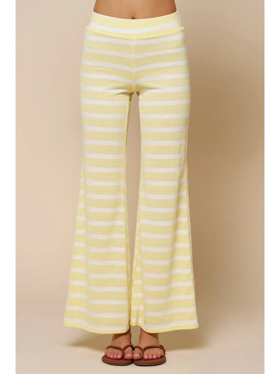 Striped High-Waisted Flare Pants