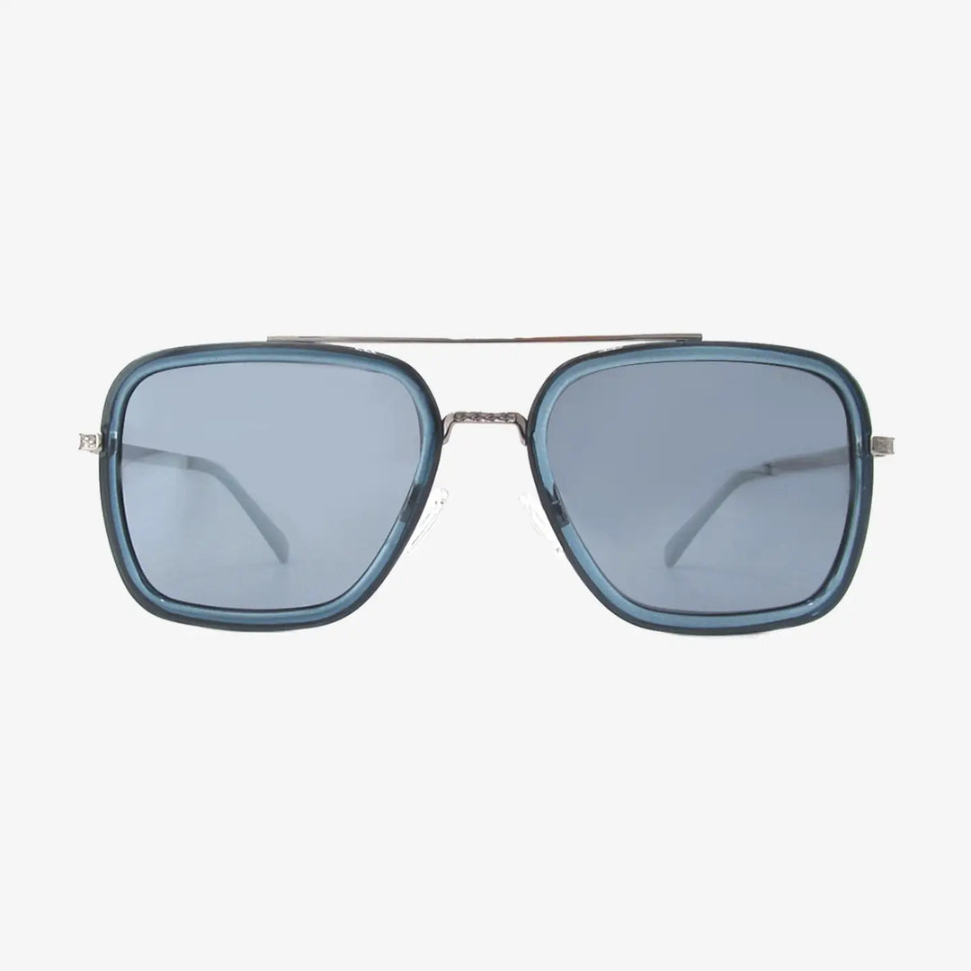 Lex Denim Polarized Navigator Metal Sunglasses