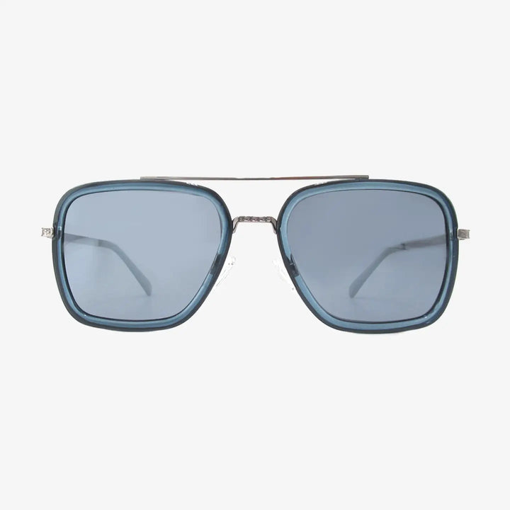 Lex Denim Polarized Navigator Metal Sunglasses