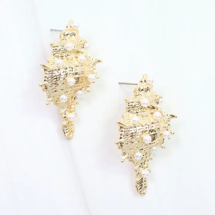 Maria Shell Post Earring Gold