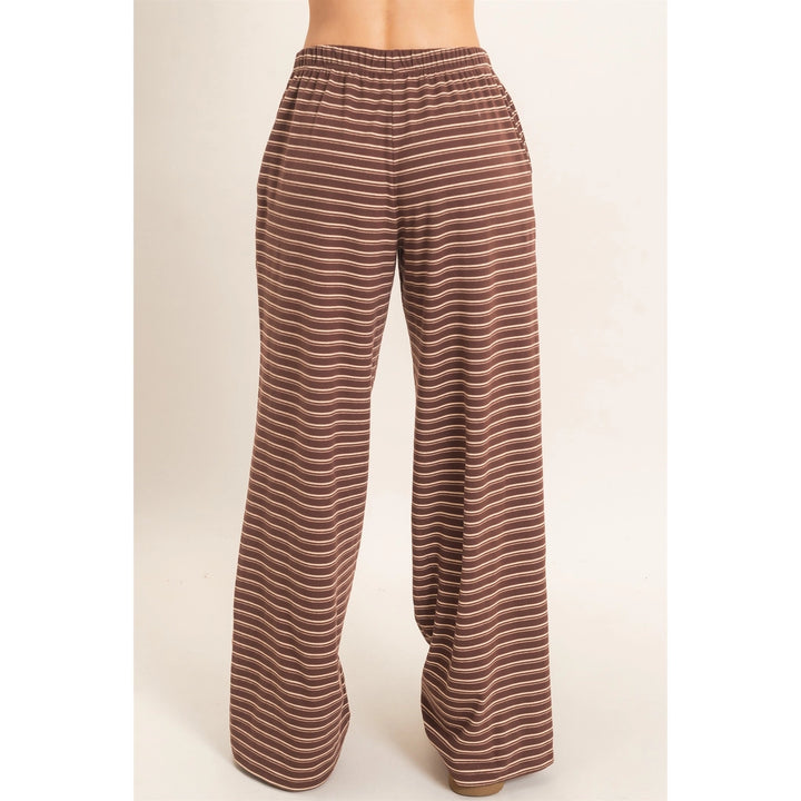 Striped Elastic Waist Pants