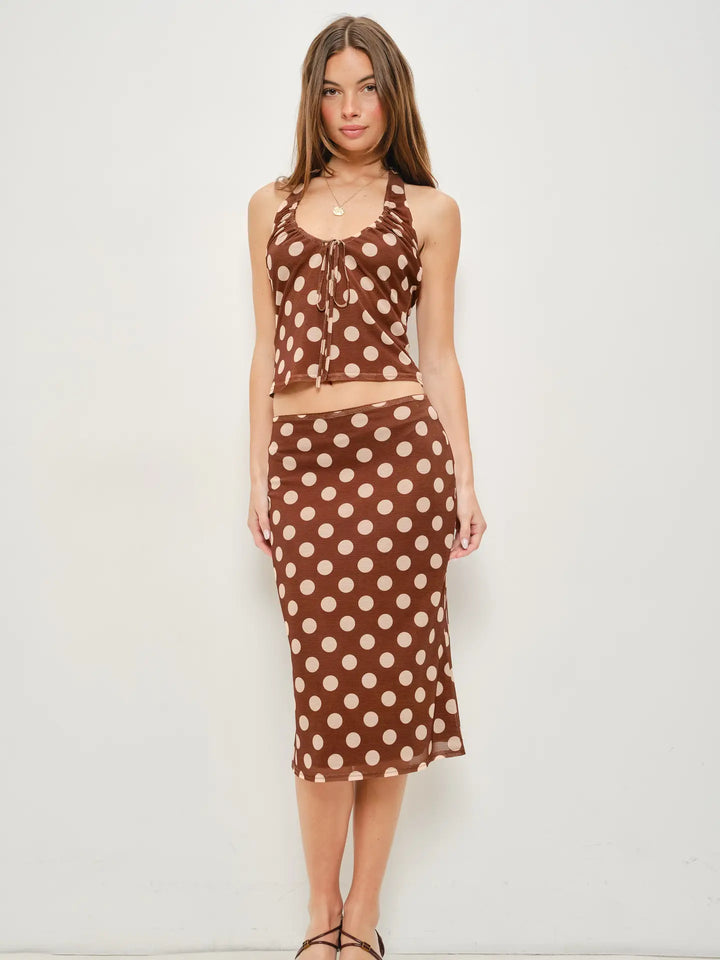 Anna Polka Dot Halter Top