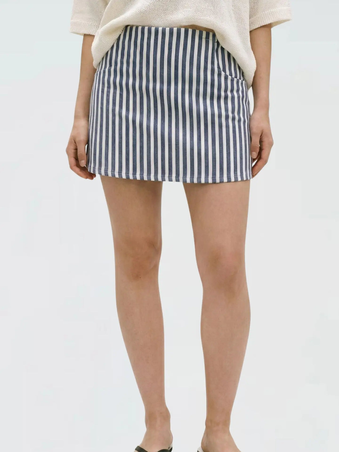 Striped Stretch Waistband Skort