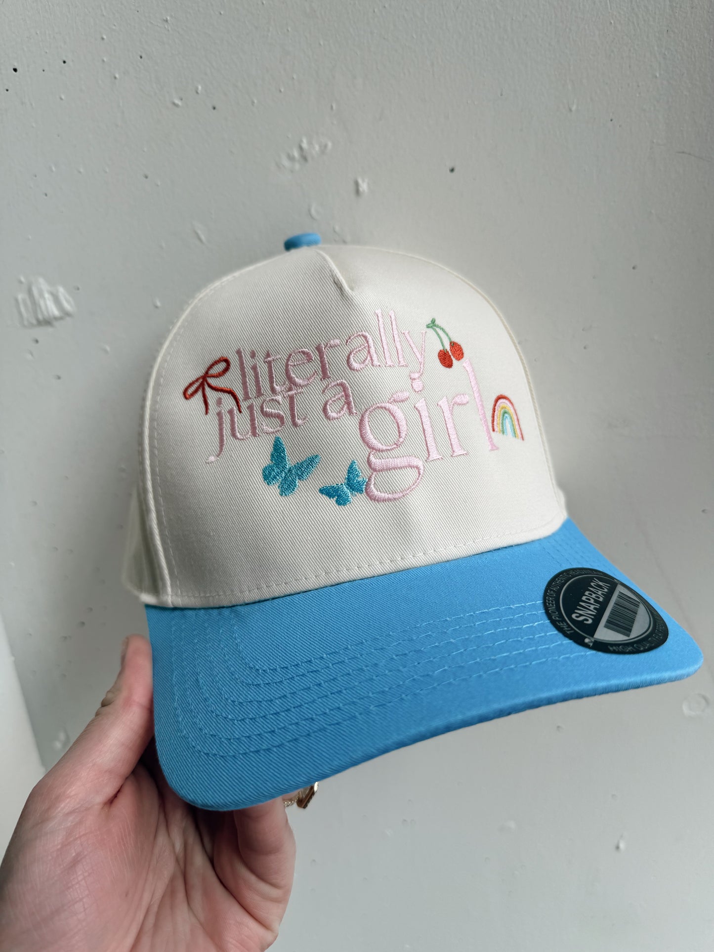 Literally Just A Girl Embroidered Trucker Hat
