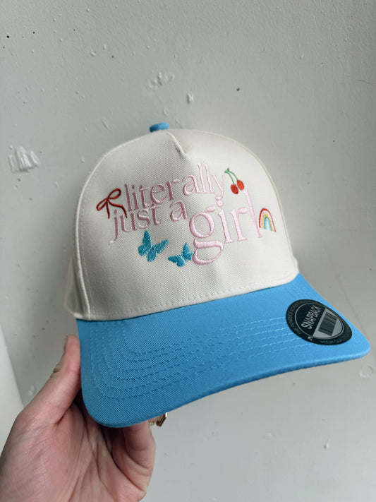 Literally Just A Girl Embroidered Trucker Hat