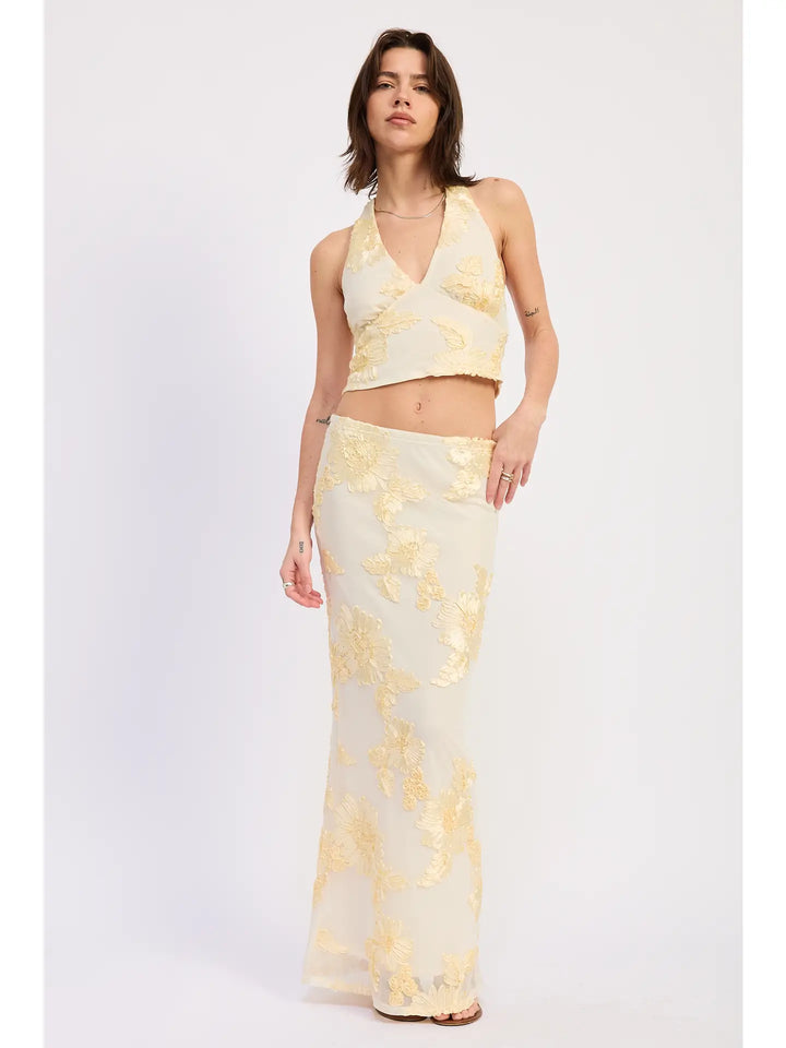 Neck Tie Halter Macrame Top