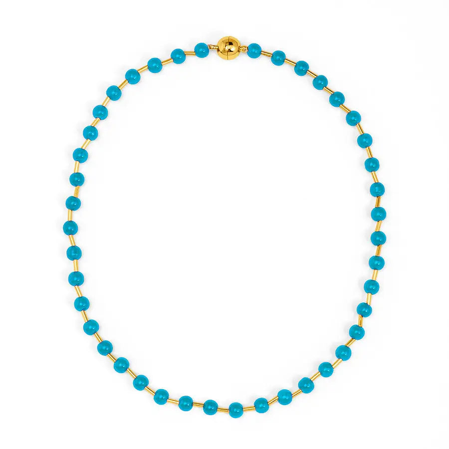 Glass Bead Magnet Short Necklace