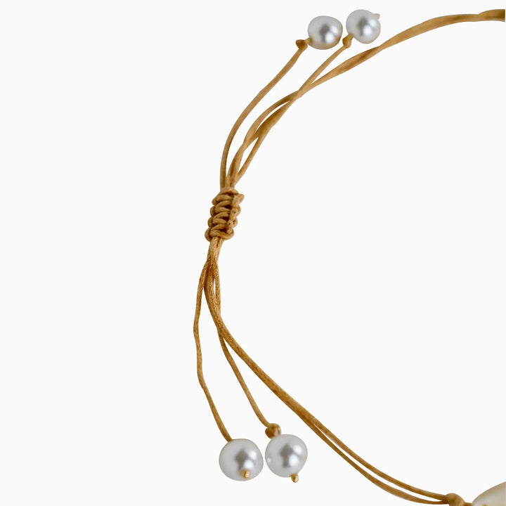 Beach Mode Coastal Starfish Shell Cord Necklace