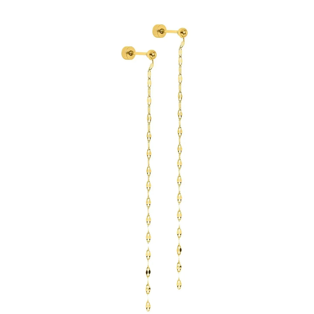 Screwback Stud Earrings - Devin Duster Gold