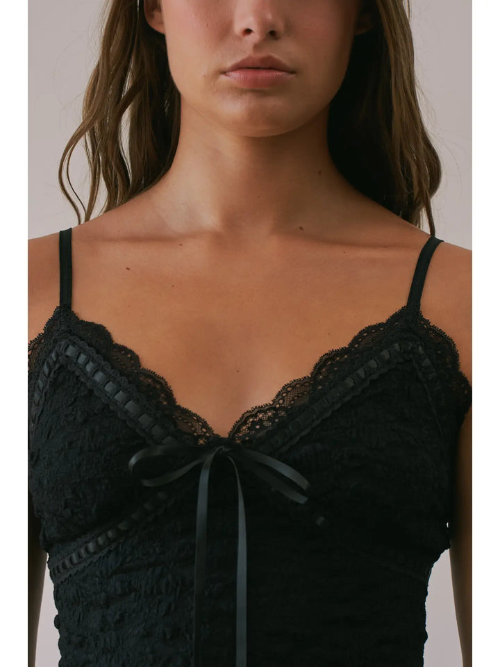 Brielle Textured Rosette Lace Cami Top