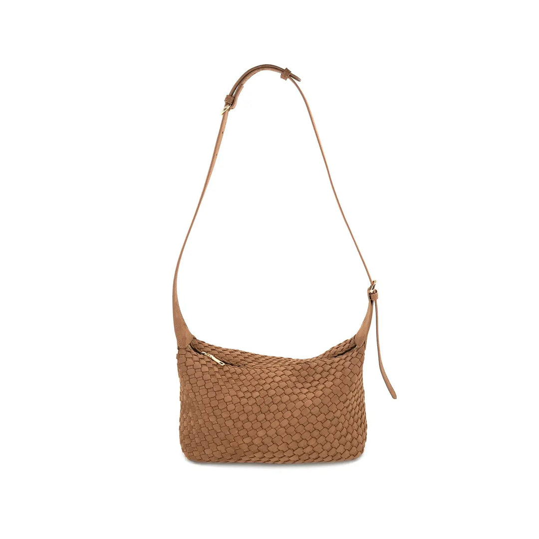 Tan Woven Adjustable Crossbody / Shoulder Bag