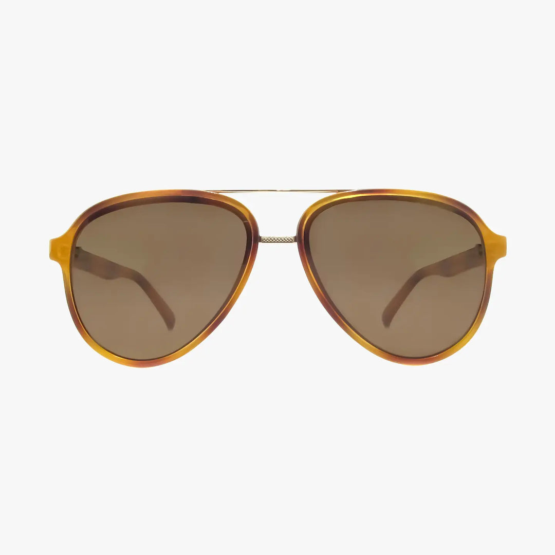 Knox Honey Tortoise Polarized Fashion Aviator Sunglasses