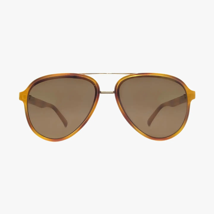 Knox Honey Tortoise Polarized Fashion Aviator Sunglasses