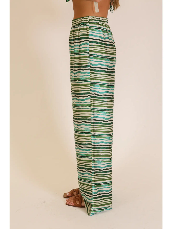 Abstract Stripe Wide Leg Pants