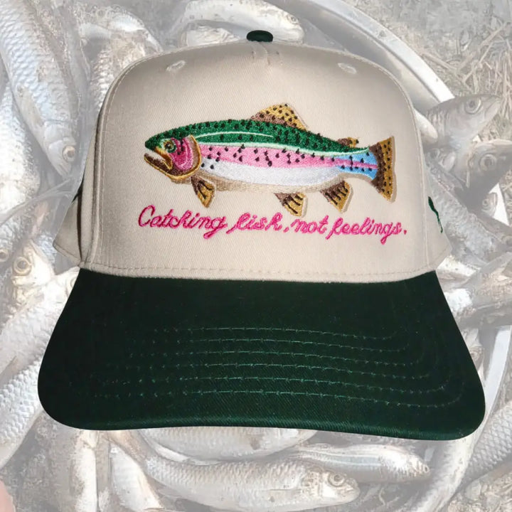 Catching Fish Not Feelings Embroidered Trucker Hat
