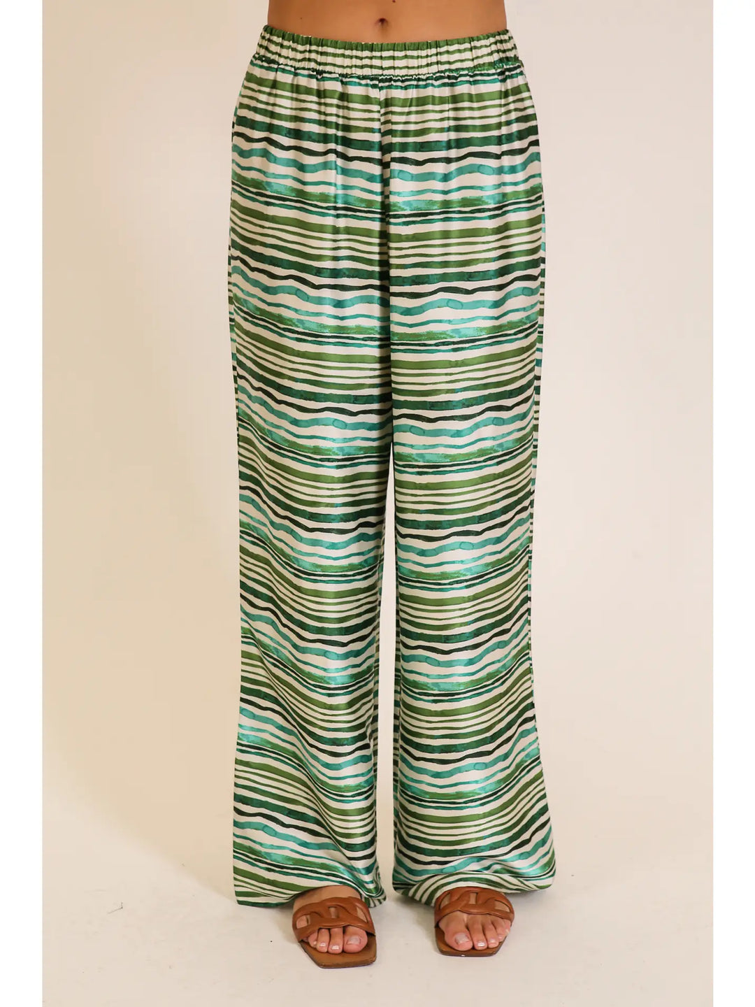Abstract Stripe Wide Leg Pants
