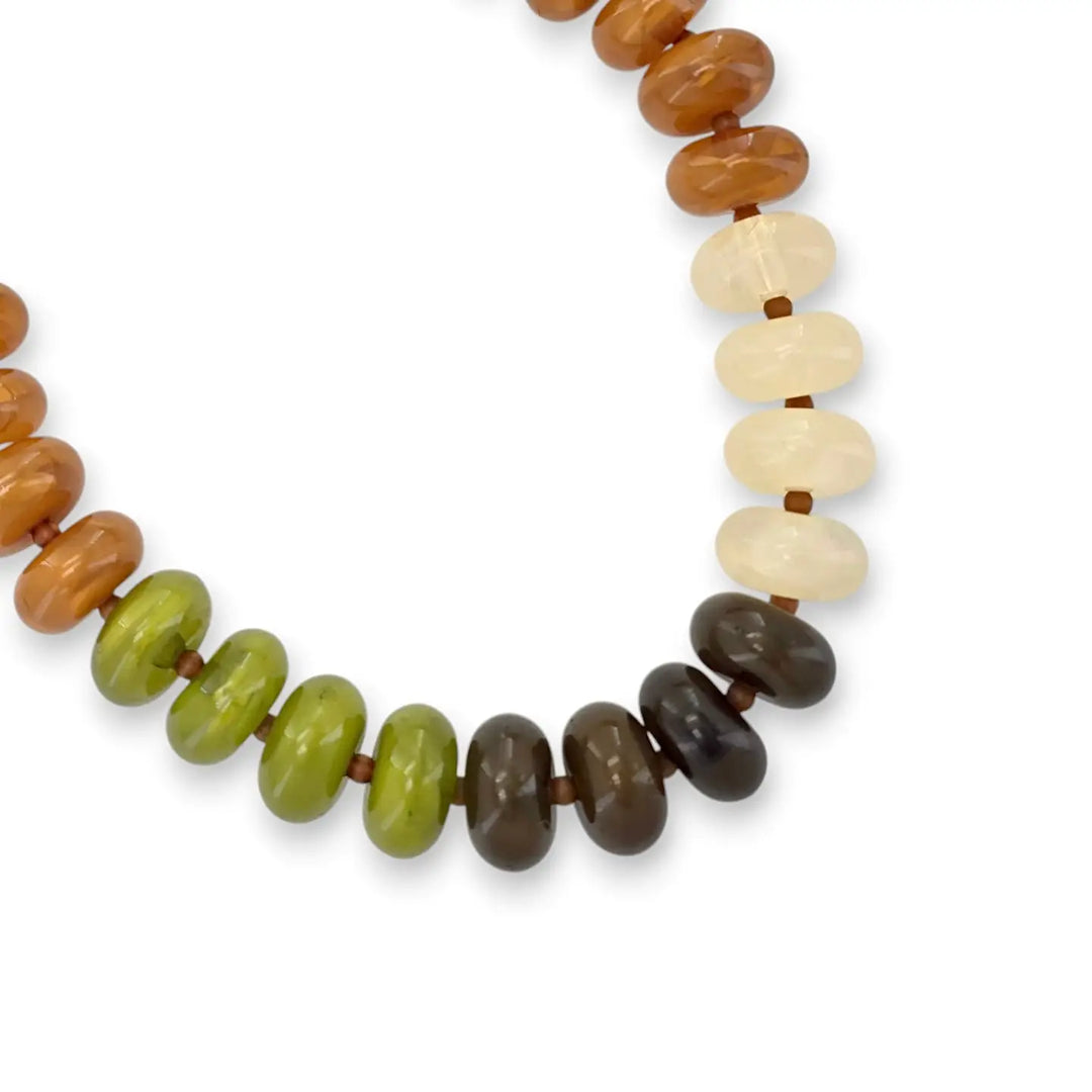 Fall White Multicolor Beaded Necklace