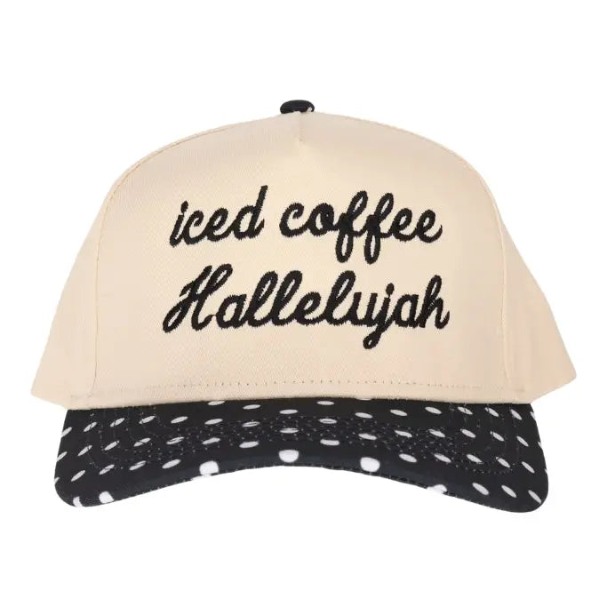 Iced Coffee Polka Dot Embroidered Trucker Hat