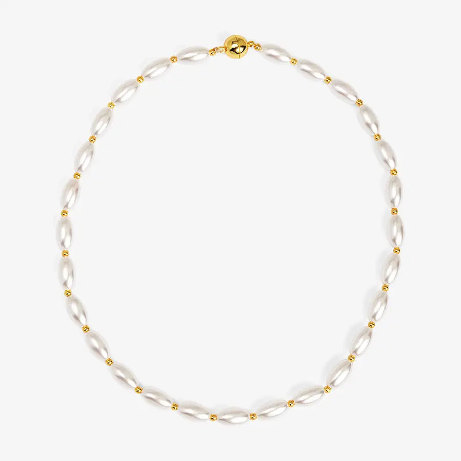 Rice Pearl Magnet Necklace
