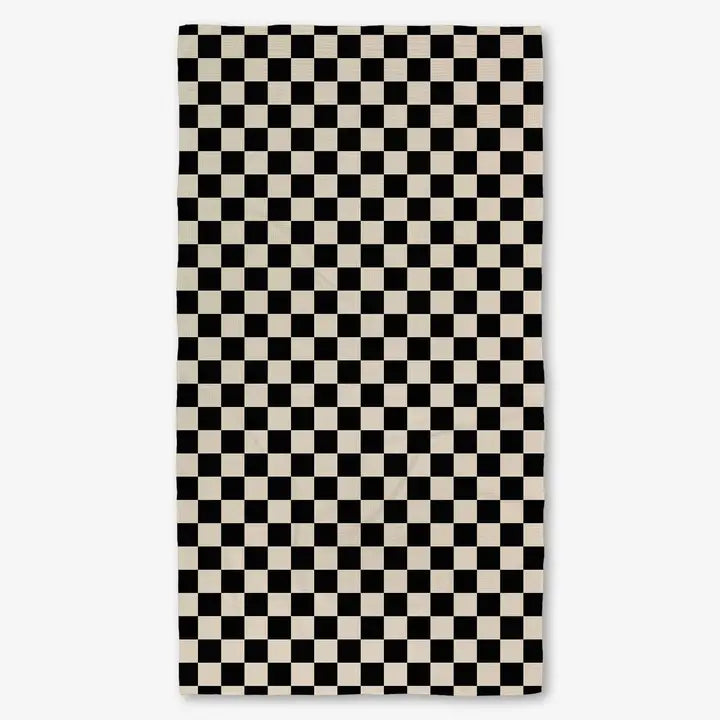 Checkered Geometry Luxe Bath Towel