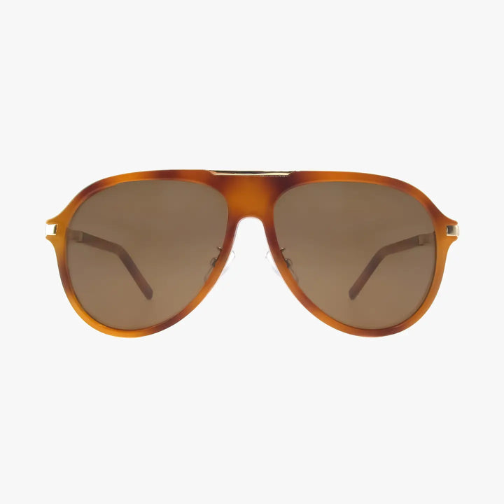 Aura Honey Tortoise Polarized Fashion Aviator Sunglasses
