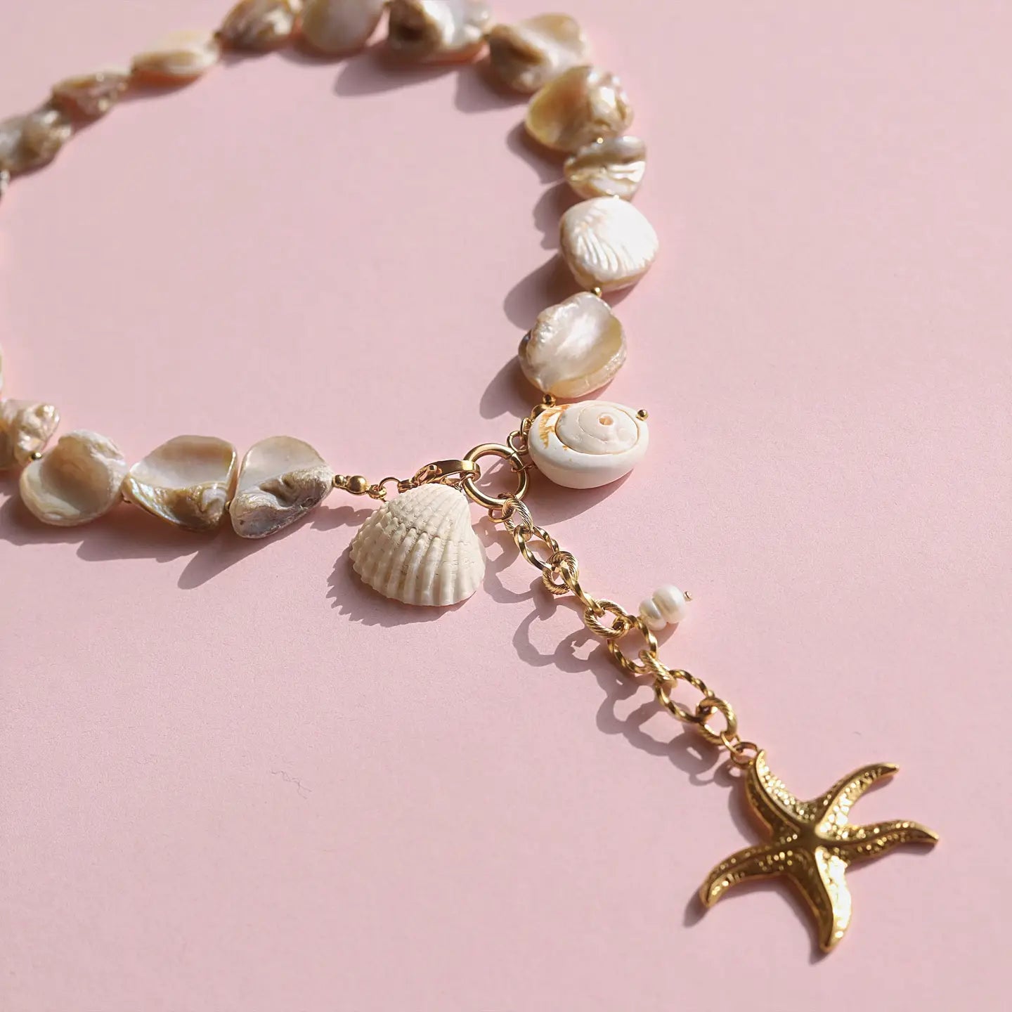 Mother Of Pearl Charm Necklace