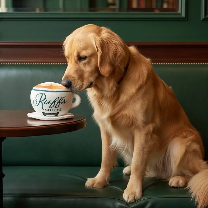 Ruff's Coffee Cup | Plush Squeaker Dog Toy