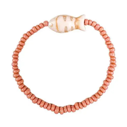 Simple Seed Bracelet | Coral Blush Fish